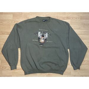 Points North Mens XL Green Deer‎ Crew Neck Sweater Regular